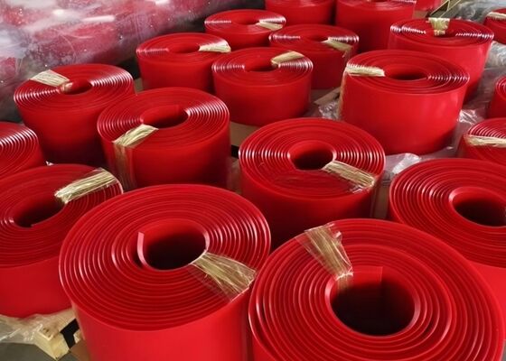 Polyurethane Conveyor Belt Skirting Red Color High Elasticity Mining Belt System