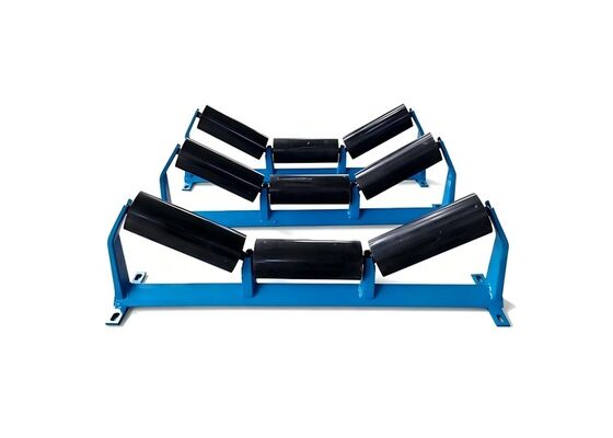 HDPE Conveyor Roller Blue Lightweight Corrosion Resistant Mining Conveyor Equipment