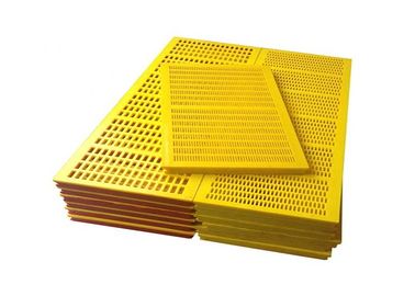 30mm thickness horizontal vibrating pu screen mesh with yellow color